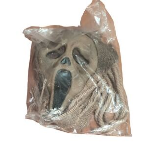 Fun World Scarecrow Ghostface Mask Brown Burlap Scream Horror 07071376 NEW
